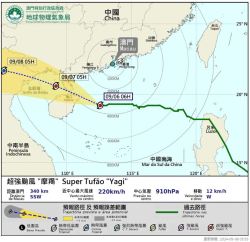 早上6時“摩羯”距澳維持340公里